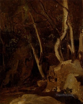 Jean Baptiste Camille Corot Painting - A Civita Castellana Rochers Boises plein air Romanticismo Jean Baptiste Camille Corot